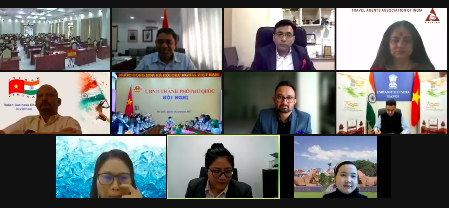 Các đại biểu tham gia Hội thảo trực tuyến về “Du lịch đám cưới tại Ấn Độ - Việt Nam: Kerala và đảo Phú Quốc”